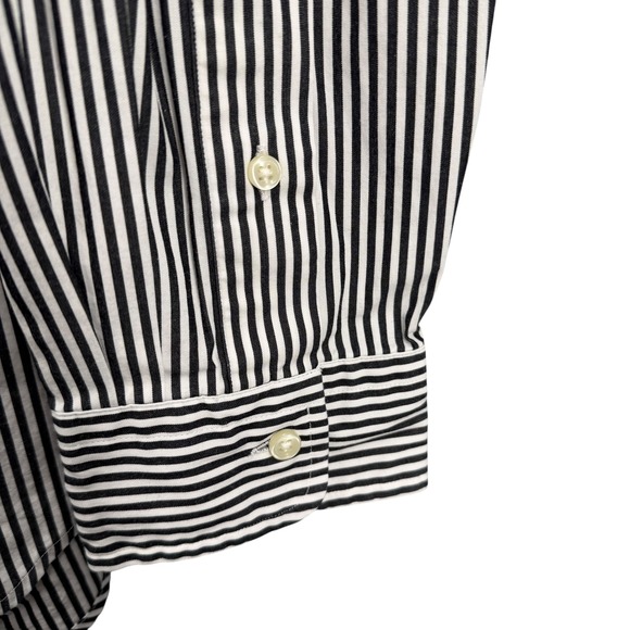 POLO RALPH LAUREN Classic Fit Shirt White Black Stripe Size Large 16.5 - Picture 3 of 5